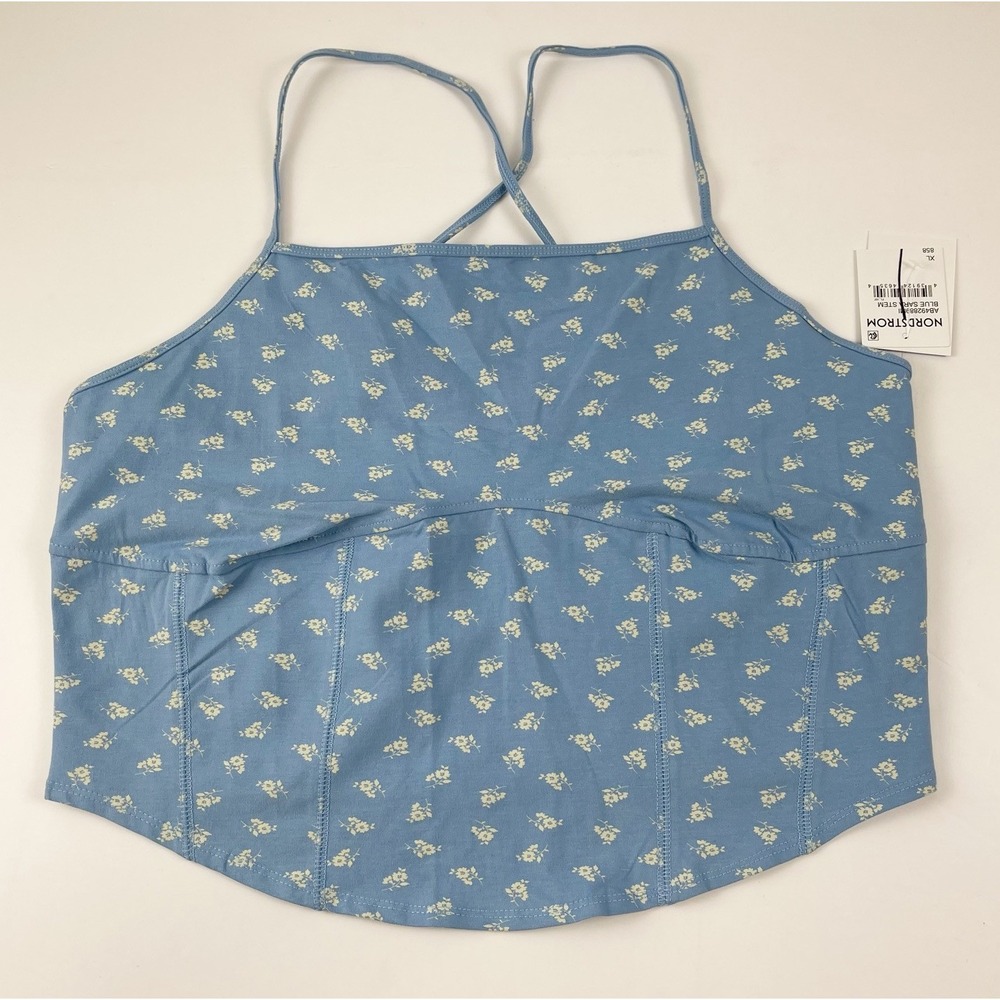 Abound Tank Top Womens XL Blue Sleeveless Blouse Cami Sara Stem NWT NEW